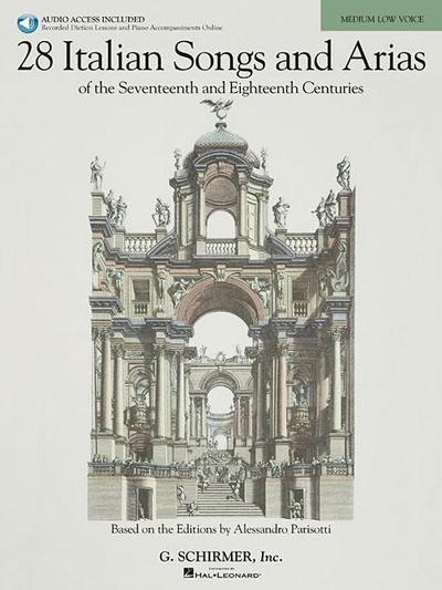 28 Italian Songs & Arias of the 17th & 18th Centuries - Medium Low Book/Online Audio - Various