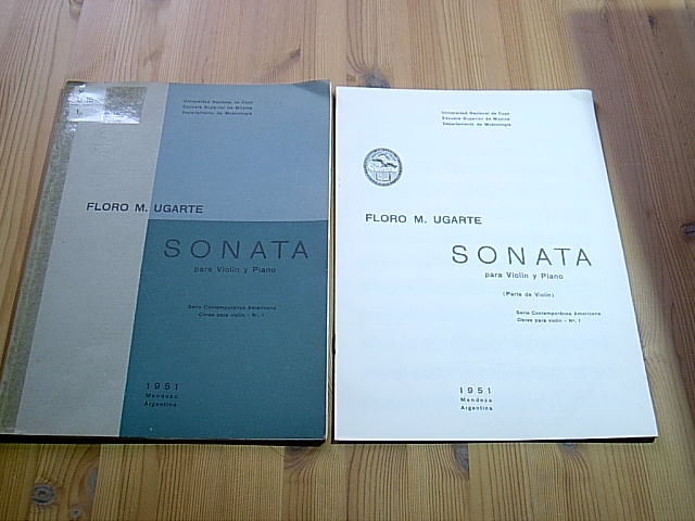 Sonata para Violin y Piano. 2 parts: full score and violin part. (= Serie contemporánea Americana, Obras para violin, No. 1), by Ugarte, Floro:: (1951) Sheet&nbsp;Music | Antiquariat An der