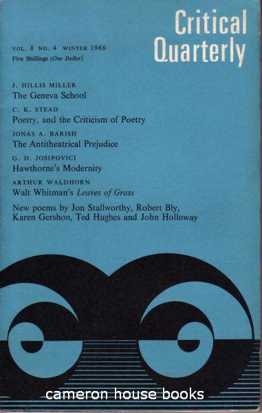 Poems Public Speech A Wind Flashes The Grass In Critical Quarterly Vol 8 No 4 Winter 1966 By Hughes Ted Very Good Copy Original Periodical Isssue Cameron House Books