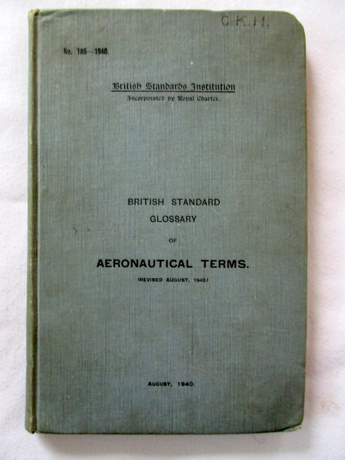 British Standard Glossary of Aeronautical Terms.no 185 - 1940. by ...