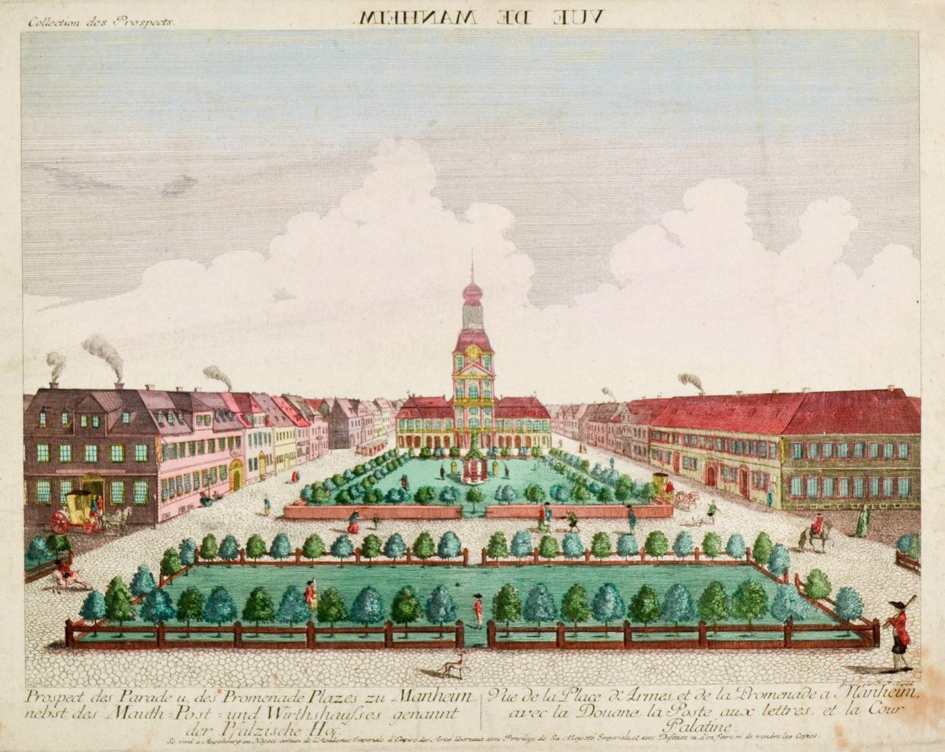 MANNHEIM. "Prospect des Parade u. des Promenade Plazes zu Manheim