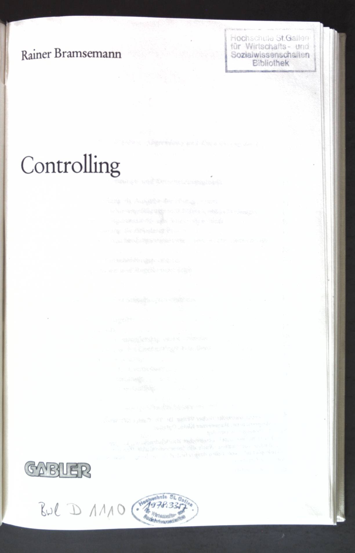 Controlling. Moderne Wirtschaftsbücher ; 09 - Bramsemann, Rainer