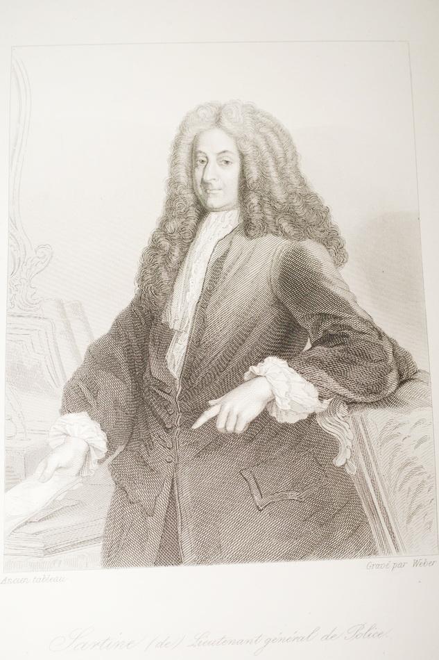 M DE SARTINE LIEUTENANT DE POLICE GRAVURE 1838 VERSAILLES R2002 Bon