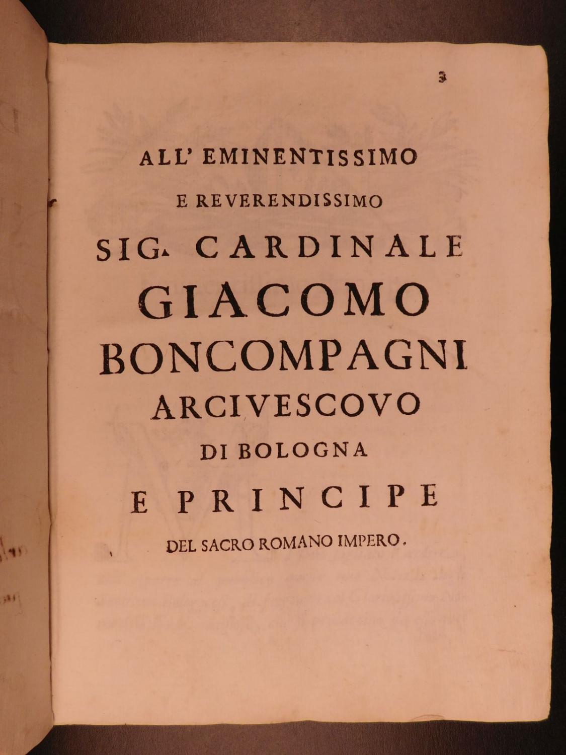 Via Pellegrino Antonio Orlandi Bologna Bo 1714 1st ed Bologna Authors GALILEO Astronomy Medicine War Pellegrino