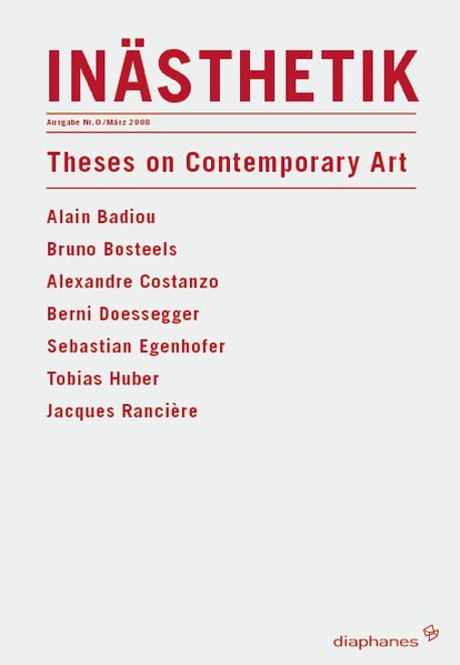 INAESTHETIK - NR. 0 Theses on Contemporary Art - Marcus Steinweg