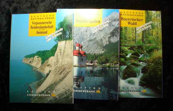 Bayerischer Wald, Berchtesgaden, Vorpommersche Boddenlandschaft - Jasmund. 3 Bände im Schuber. Deutsche Nationalparke, Kennenlernen und erleben Edition Commerzbank.