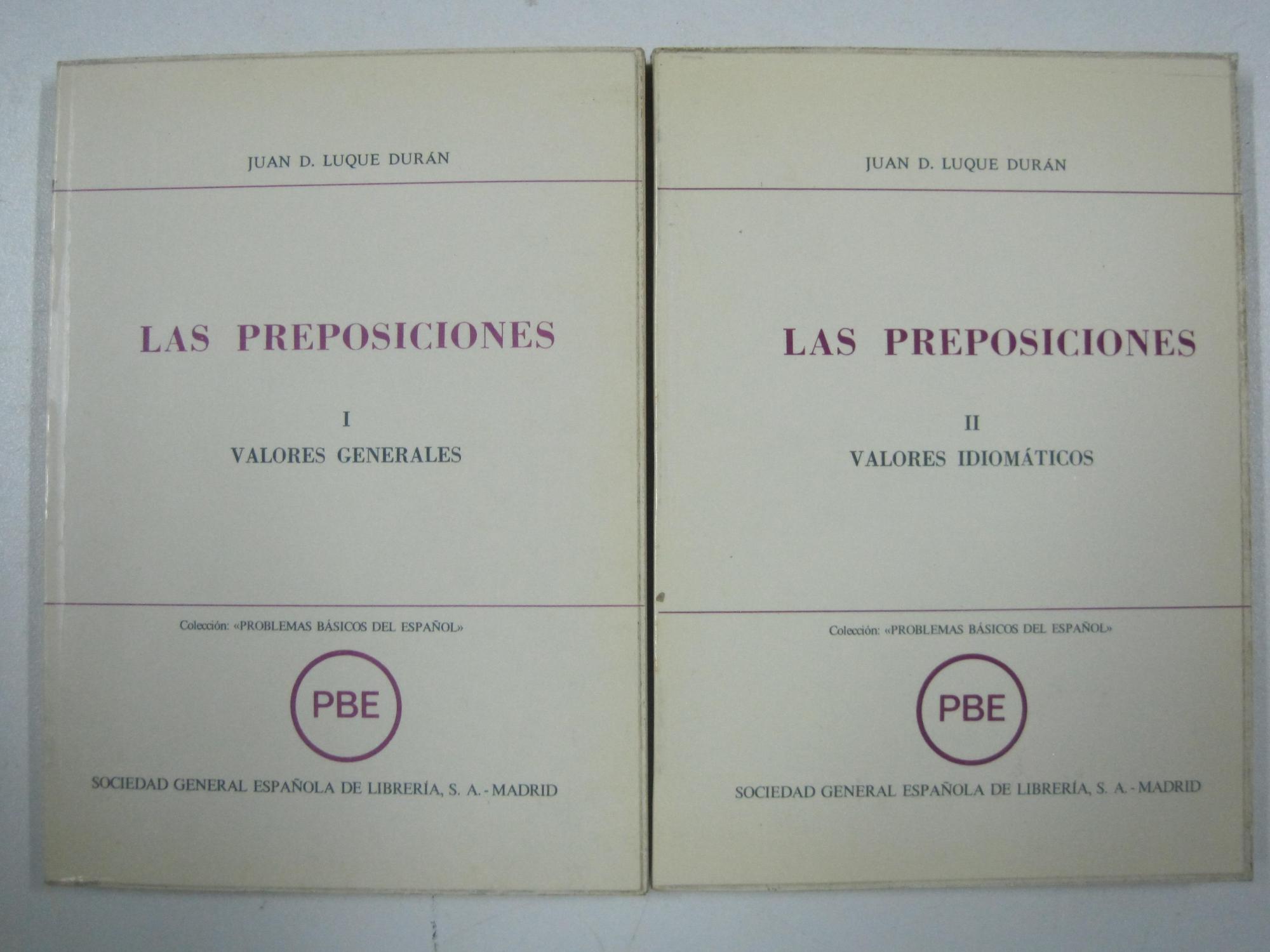 Las preposiciones, 2 volumenes - Juan de Dios Luque Durán