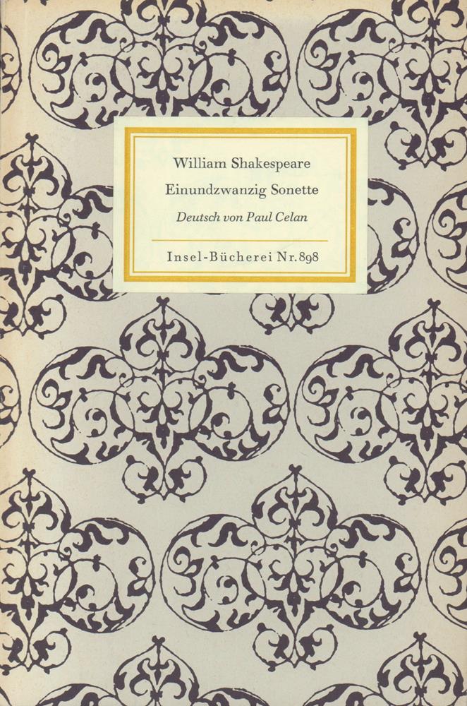 Einundzwanzig Sonette. Deutsch von Paul Celan. - Shakespeare, William.