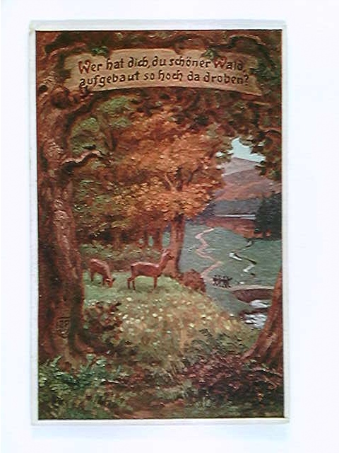 Wer Hat Dich Du Schöner Wald Künstler-AK Wer hat dich, du schöner Wald., Volksliederkarte Nr. 5