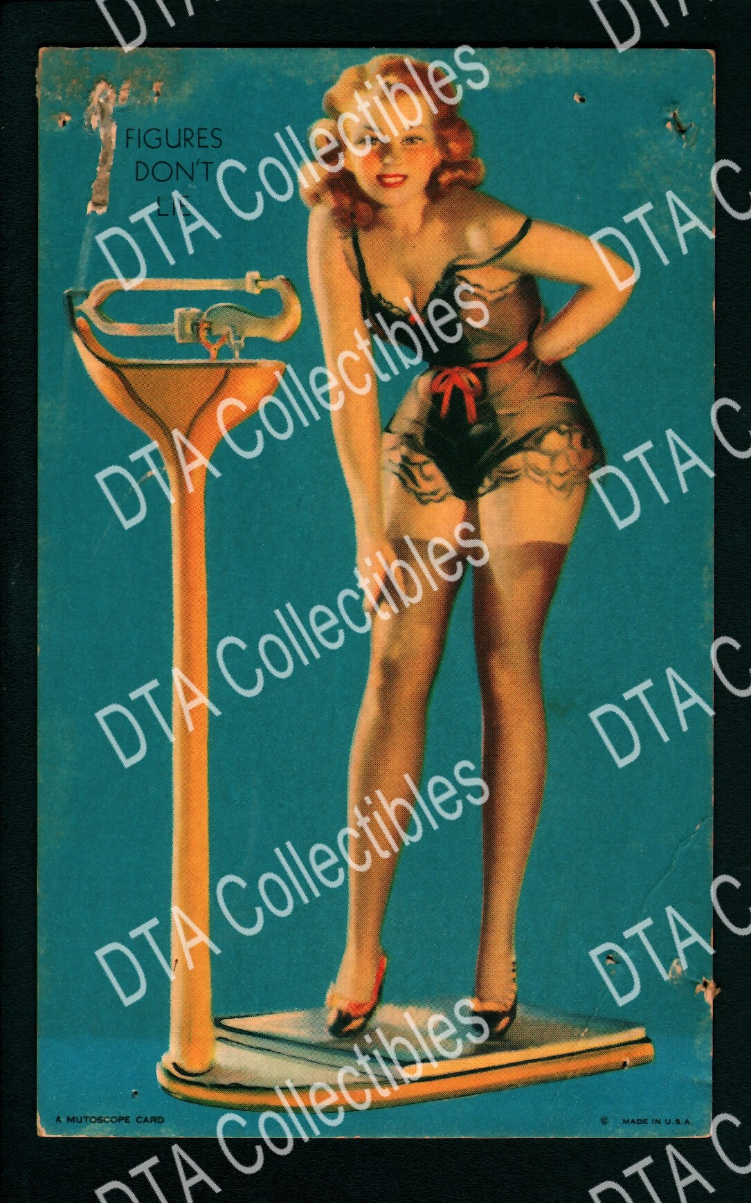 Mutoscope Pin Up Arcade Card Glamour Girls Figures Fr G 1940 Photograph Dta Collectibles