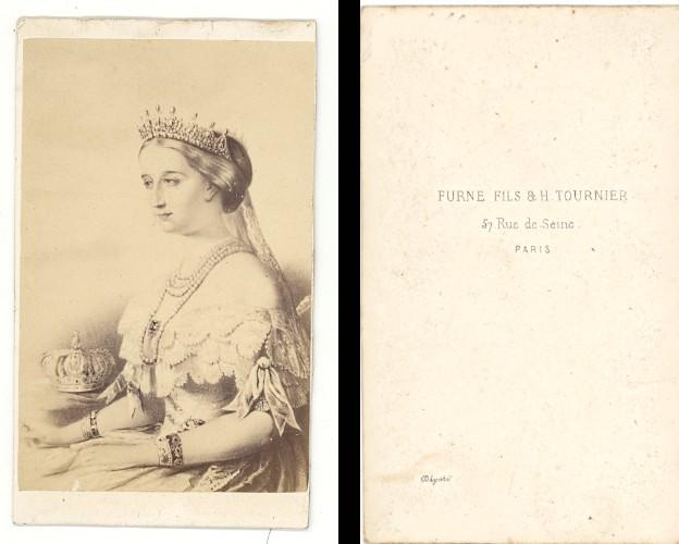 France Empress Eugenie Portrait Old CDV