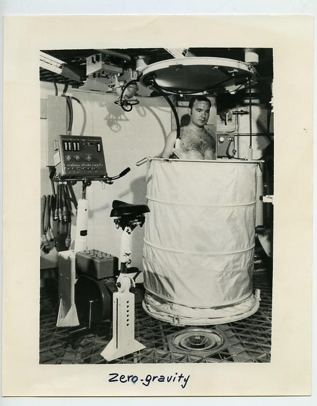 USA NASA Skylab Space Station Zero Gravity Shower Old Photo