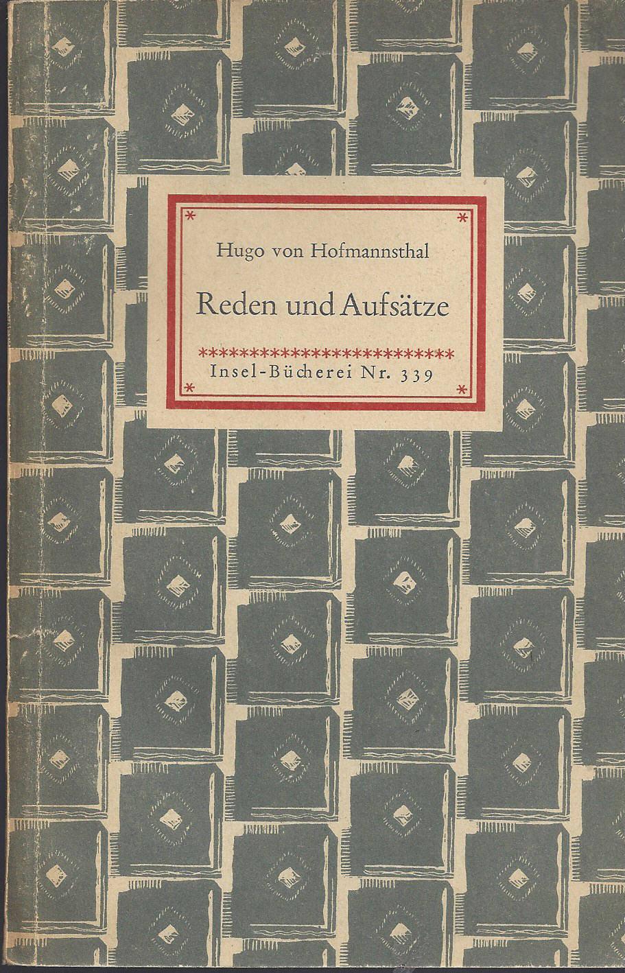 Reden und Aufsätze. - Hofmannsthal, Hugo von