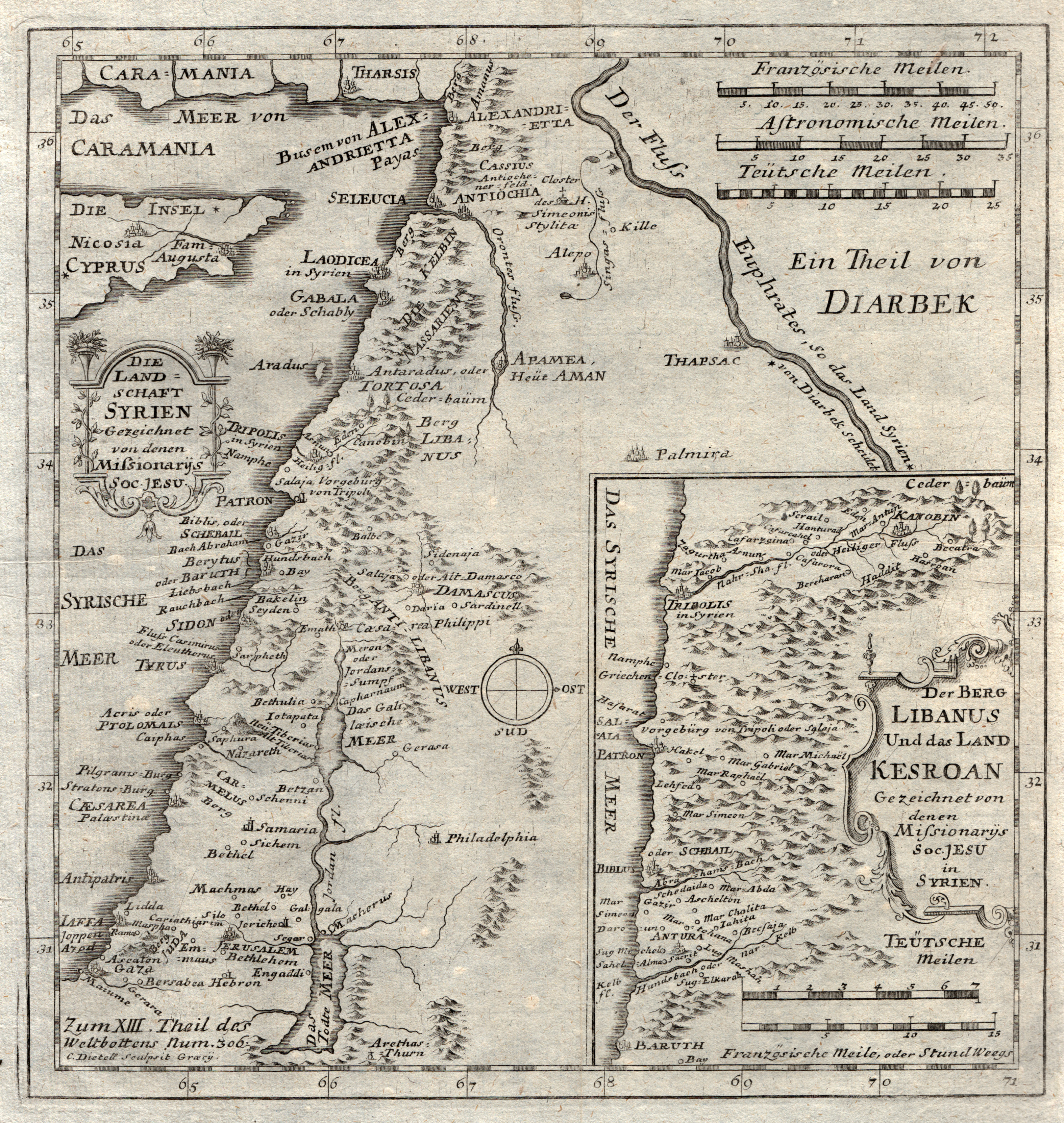 Kst Karte Aus Weltbott V G C Dietell Die Landschaft Syrien Gezeichnet Von Denen Missionrys Soc Jesu Von Levante Karte Antiquariat Clemens Paulusch Gmbh