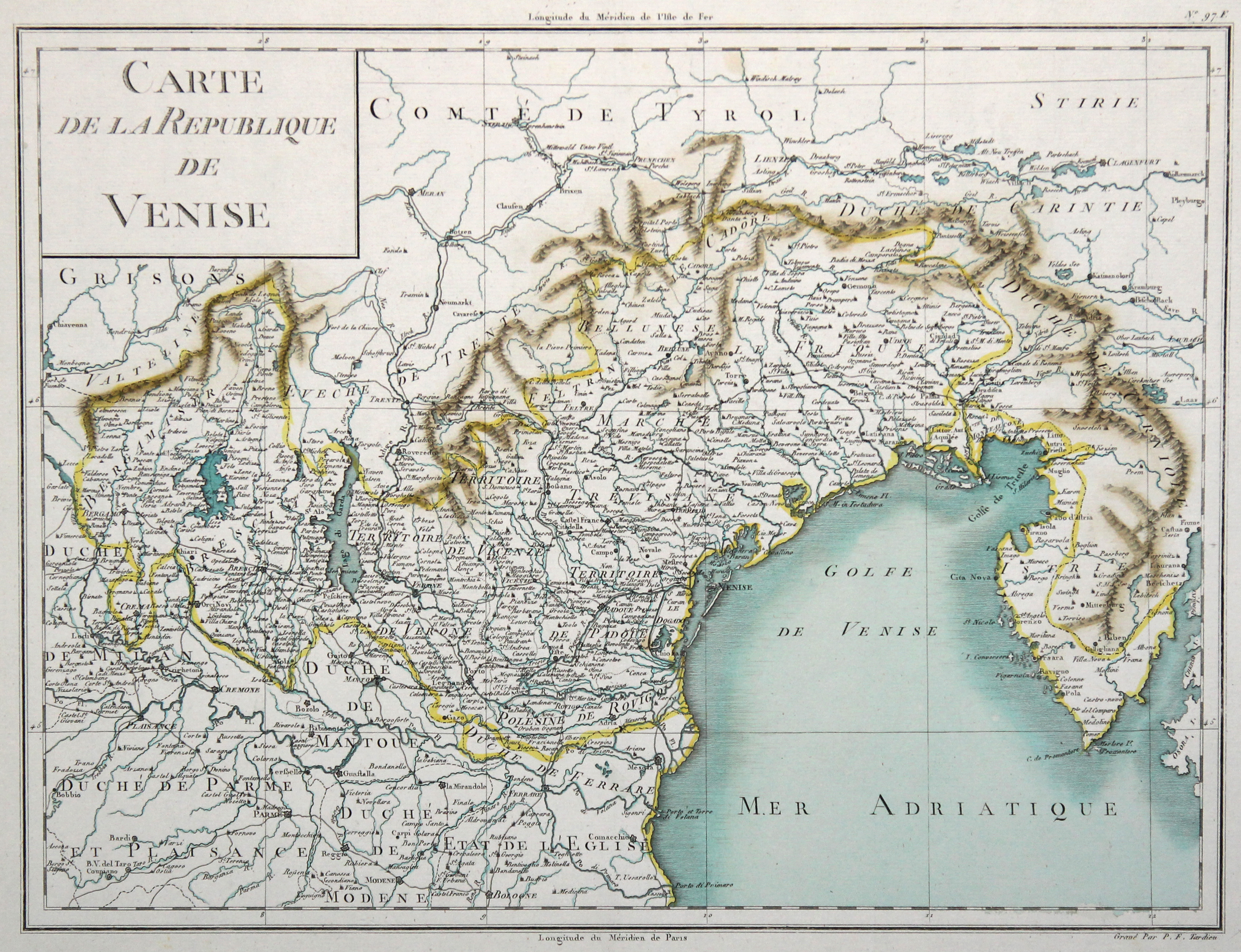 Kst Karte V P F Tardieu Carte De La Republique De Venise By Venetien Veneto Map Antiquariat Clemens Paulusch Gmbh