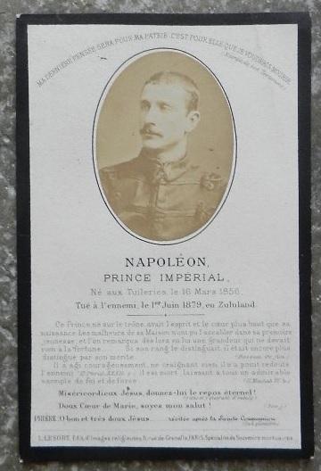 Memento du Prince Impérial Napoléon IV Avec prière 140e Anniversaire Souvenir * 