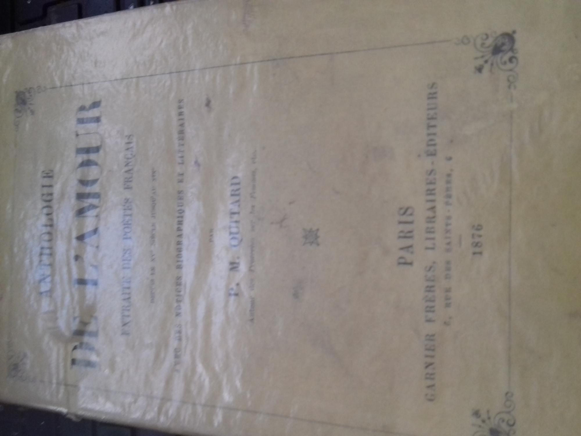 anthologie de l'amour de quitard: Bon Couverture souple (1876) Edition