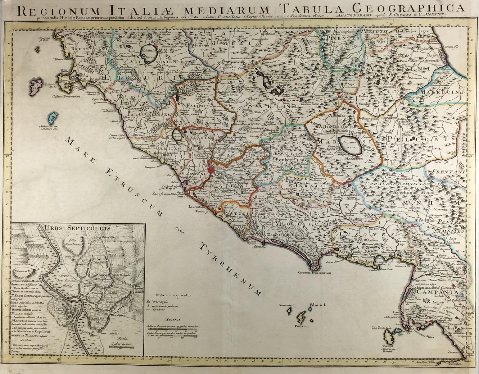 Regionum Italiae Mediarum Tabula Geographica. (Mittelitalien mit einer ...