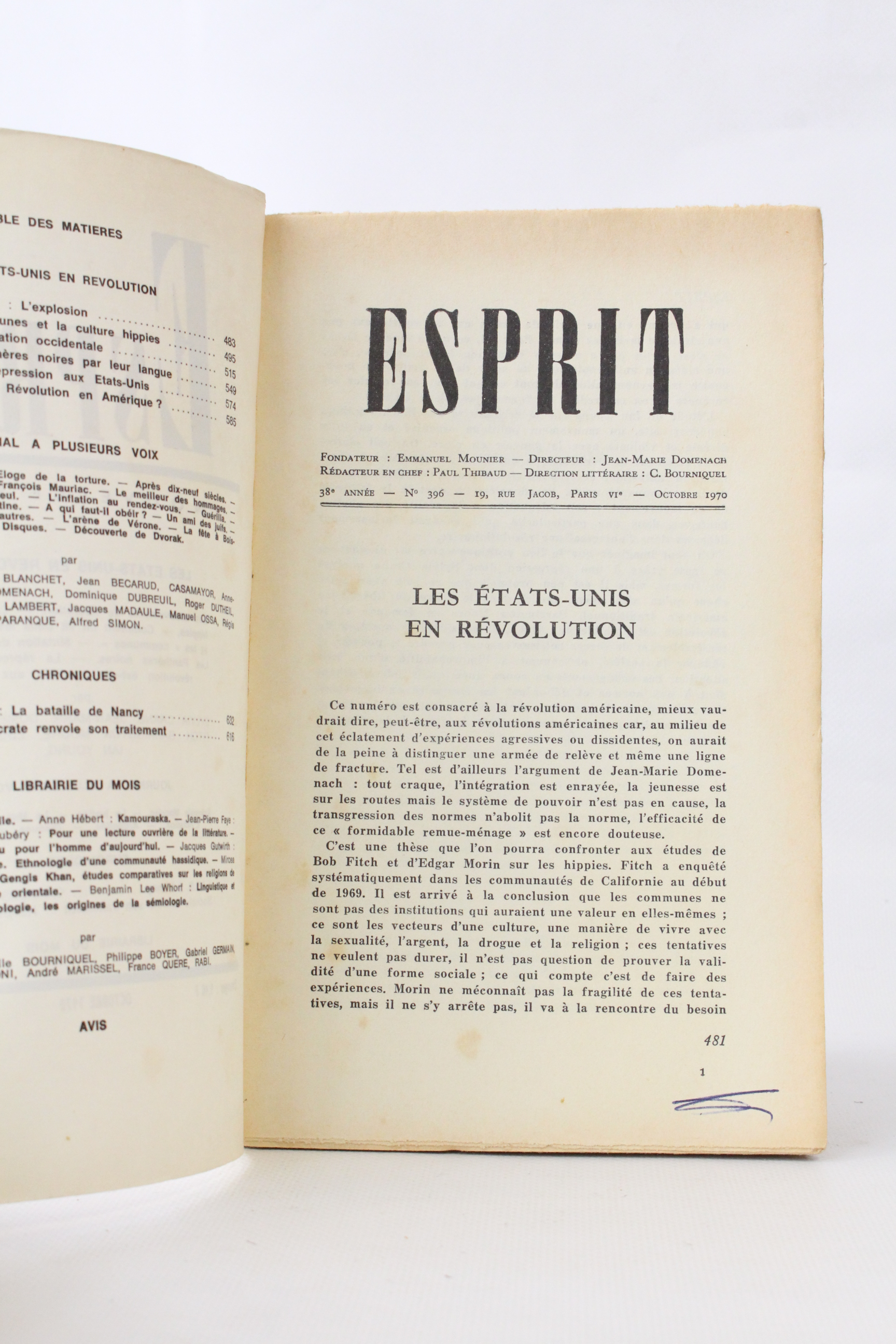 Les Etats-Unis en révolution - In Esprit N°396 de la 38ème année COLLECTIF [ ] [Couverture souple]