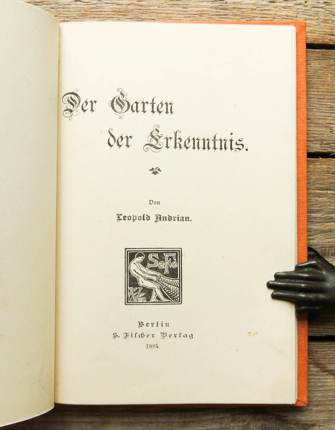 Der Garten der Erkenntnis. by Andrian, Leopold von Antiquariat