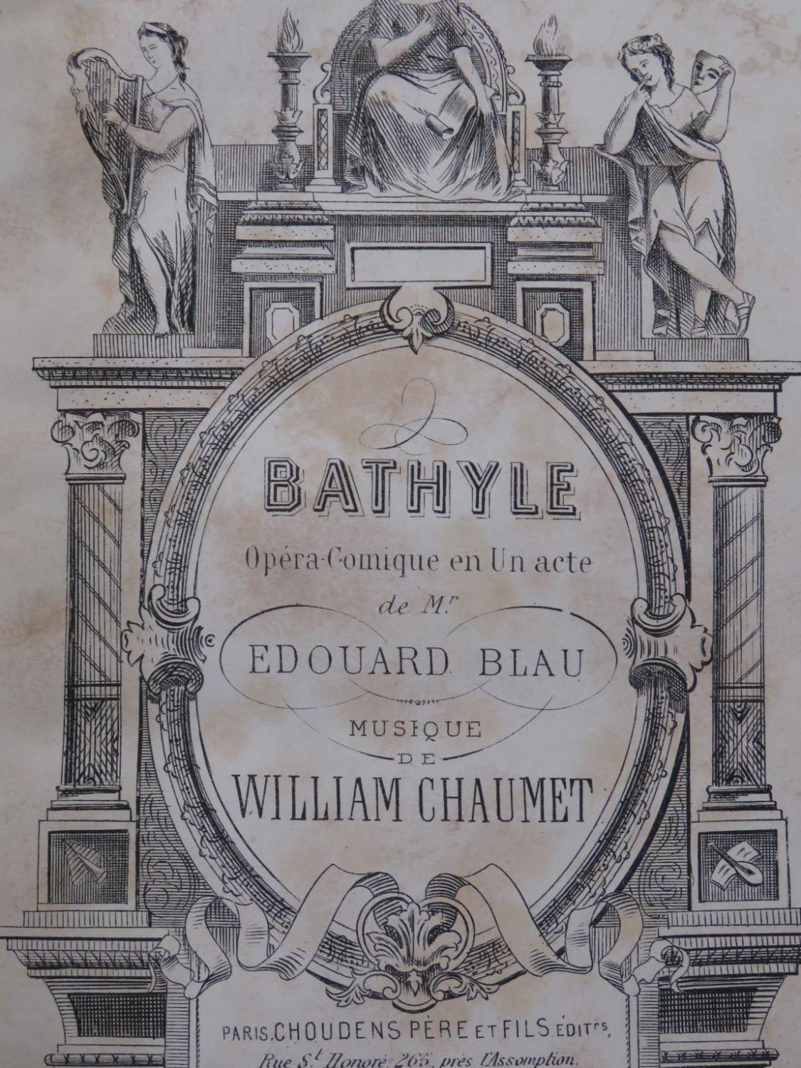 Chaumet Chaumet William Bathyle Opera Dedicatoria Canto Piano ca1880 Música Sheet Music 