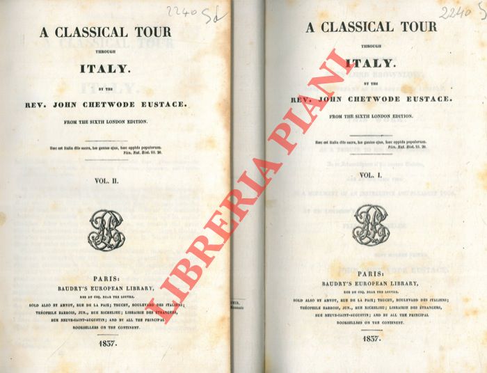 A classical tour through Italy. - CHETWODE Eustace John -