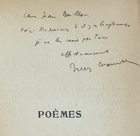Poèmes. Préface de Paul Fort. by SUPERVIELLE (Jules).: 7 Signed by ...