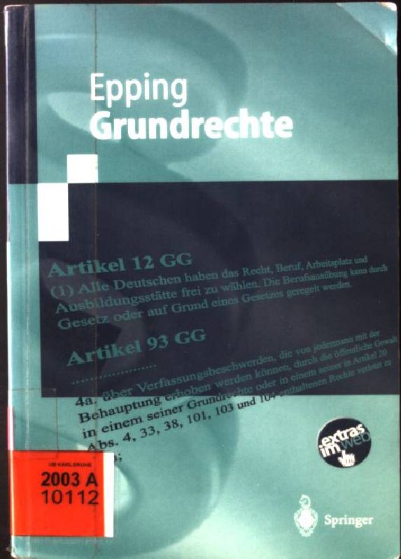 Grundrechte. Springer-Lehrbuch - Epping, Volker