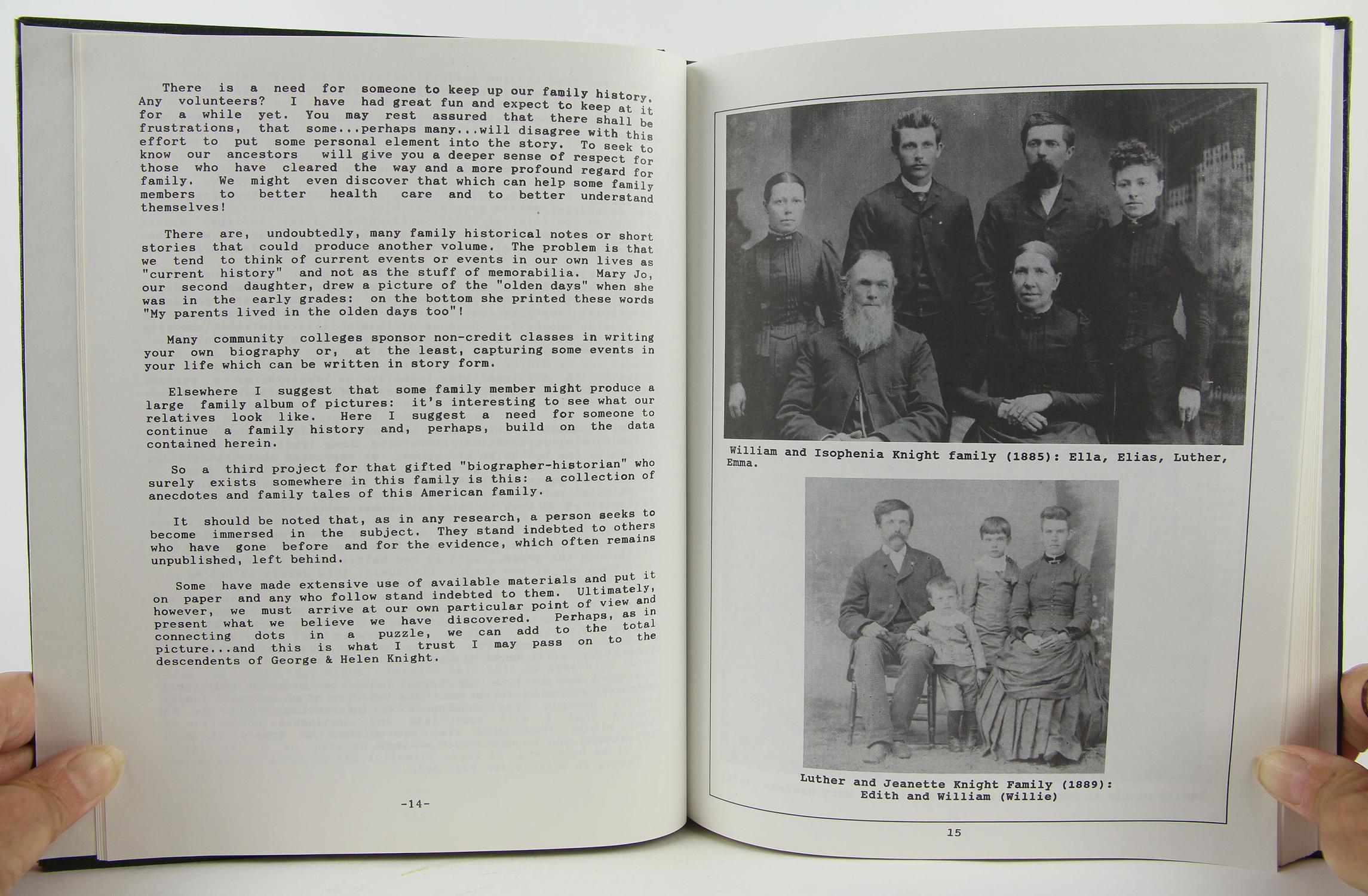 The 10th Class Out Of The Knight Family A Knight Family History: A Genealogy That Aspires to 'The Whole Story
