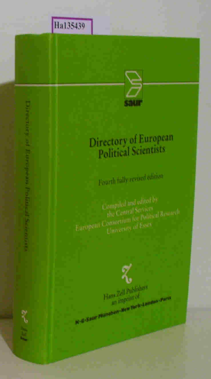 Directory of European Political Scientists. Compiled and edited by the Central Services European Consortium for Political Research University of Essex.