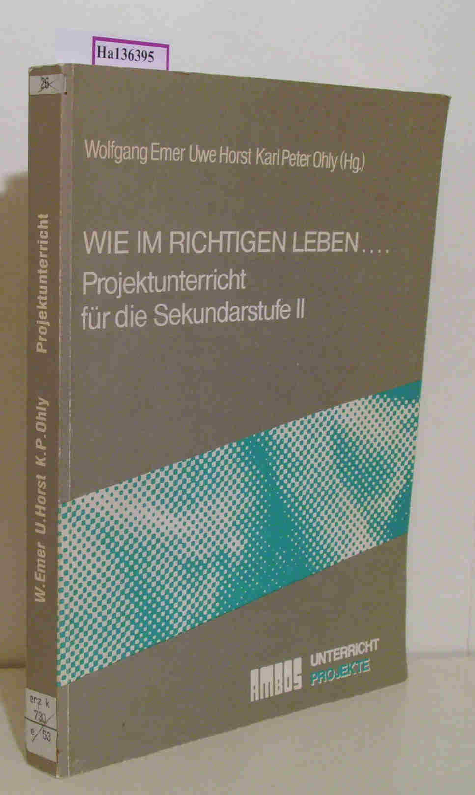 Wie im richtigen Leben. Projektunterricht für die Sekundarstufe II - Emer, Wolfgang u. a. (Hg.)