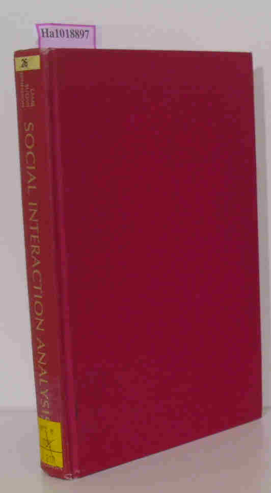 Social Interaction Analysis. Methodological Issues. - Lamb, Michael E. et al. (eds.)