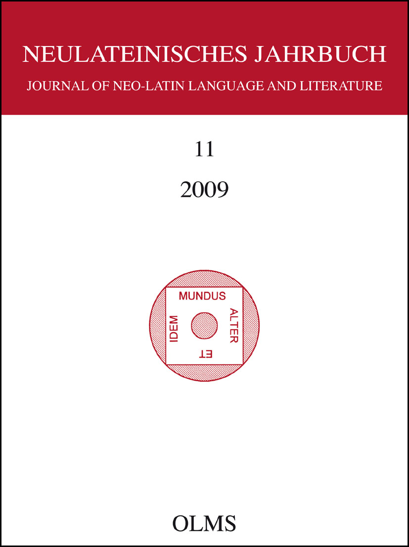 Neulateinisches Jahrbuch, Band 11/2009. Journal of Neo-Latin Language and Literature. Herausgegeben von Marc Laureys und Karl August Neuhausen.