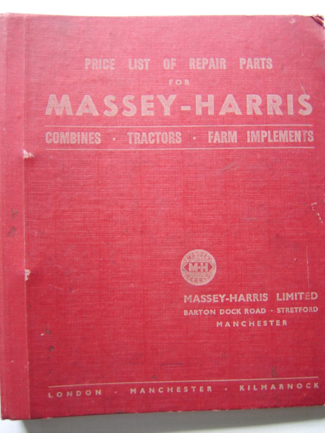 Price List of Spare Parts for Massey-Harris Combines Tractors & Farm ...