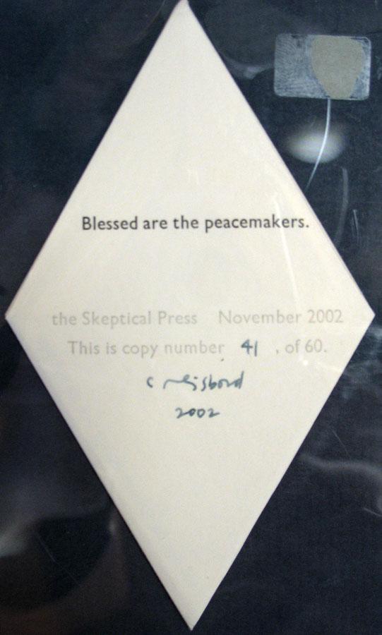 BLESSED Are The PEACEMAKERS - Artist Book]. Reisbord, Coriander