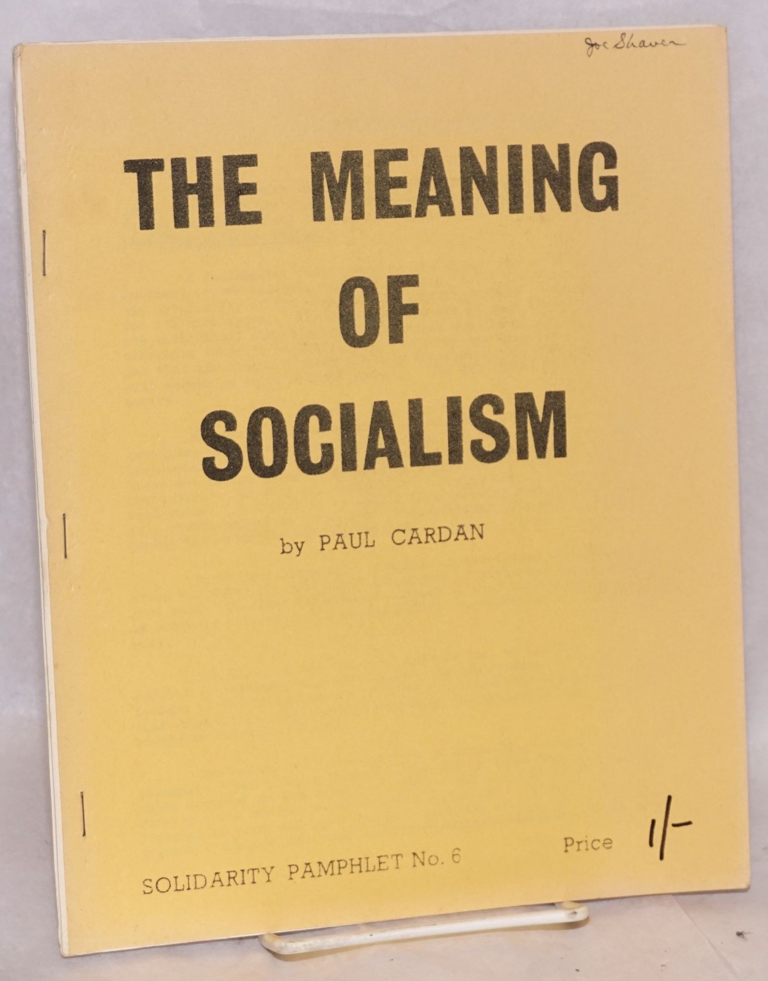 The Meaning of Socialism by Cardan, Paul [Cornelius Castoriadis]: (1972 ...