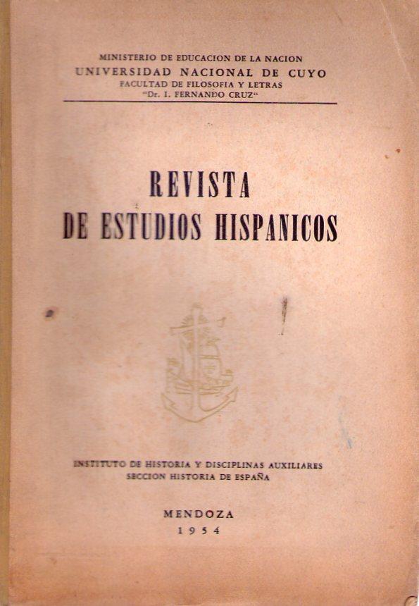 REVISTA DE ESTUDIOS HISPANICOS Regular Rústica (1954) Buenos Aires