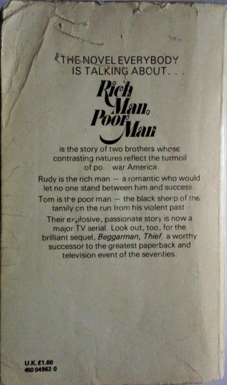 Rich Man Poor Man By Irwin Shaw Good Soft Cover 1980 Tee Books Rich Man Poor Man By Irwin Shaw Good Soft Cover 1980 Tee Books