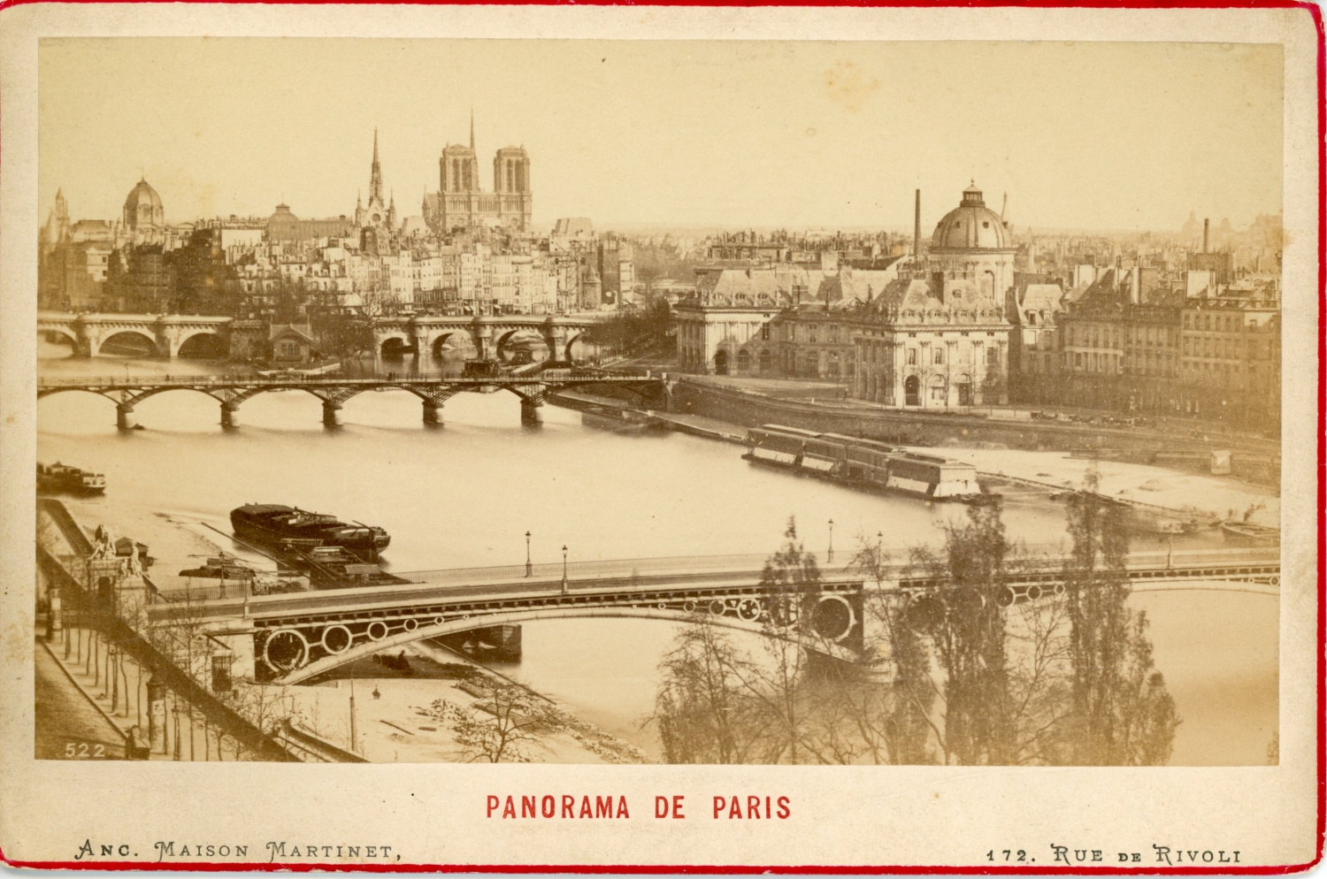 Maison Martinet, France, Panorama de Paris, ca. 1880, vintage albumen ...