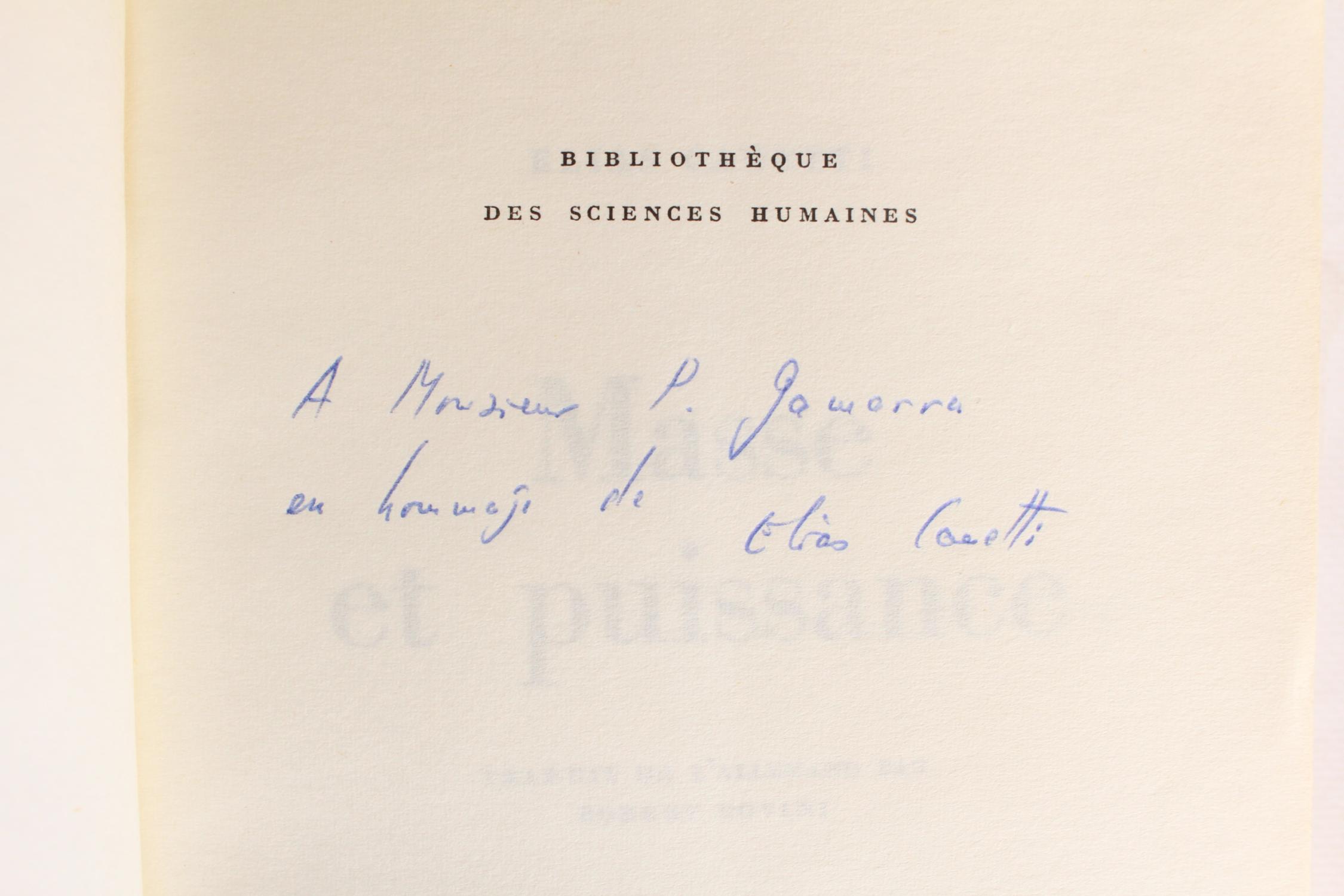 Masse et puissance by CANETTI Elias: couverture souple (1966) Signed by ...