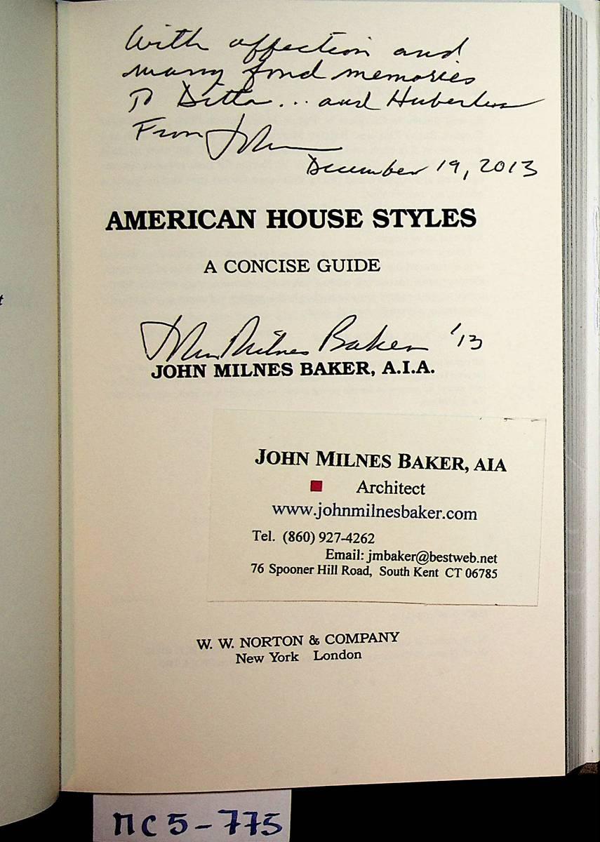 American house styles : a concise guide. - Baker, John Milnes