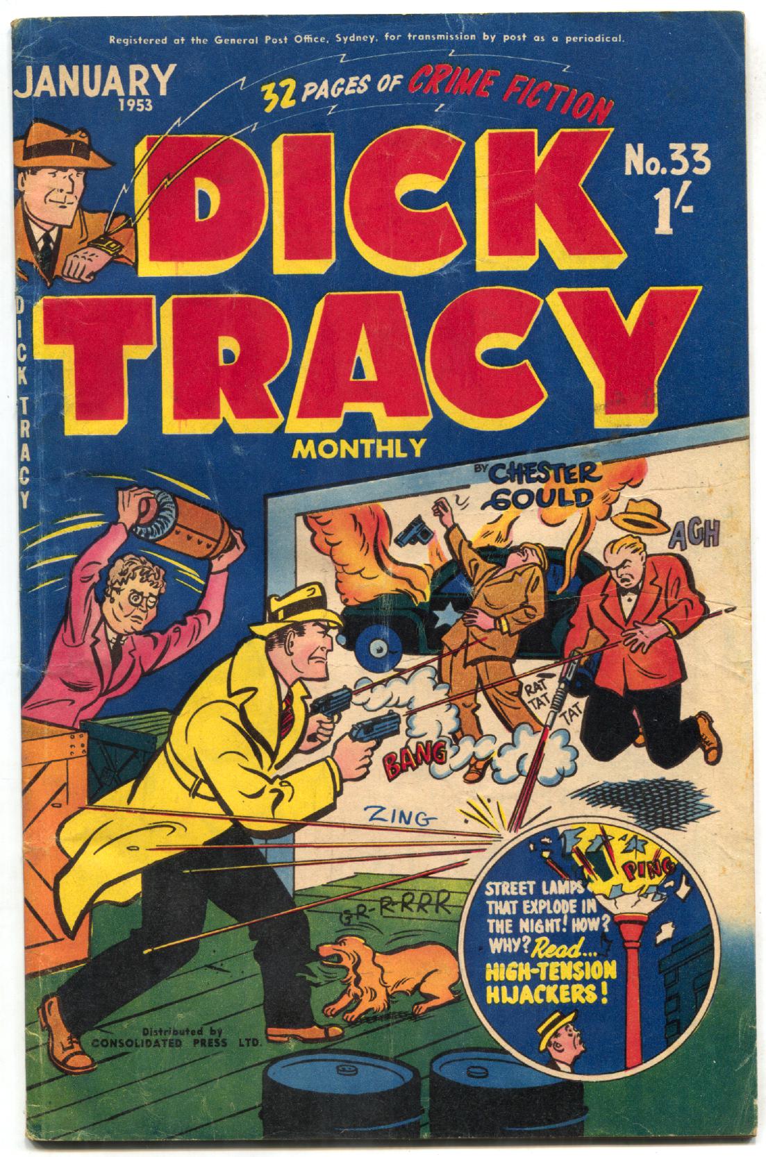 Dick Tracy 33 1952 Australian comic book High Tension Hijackers VG+