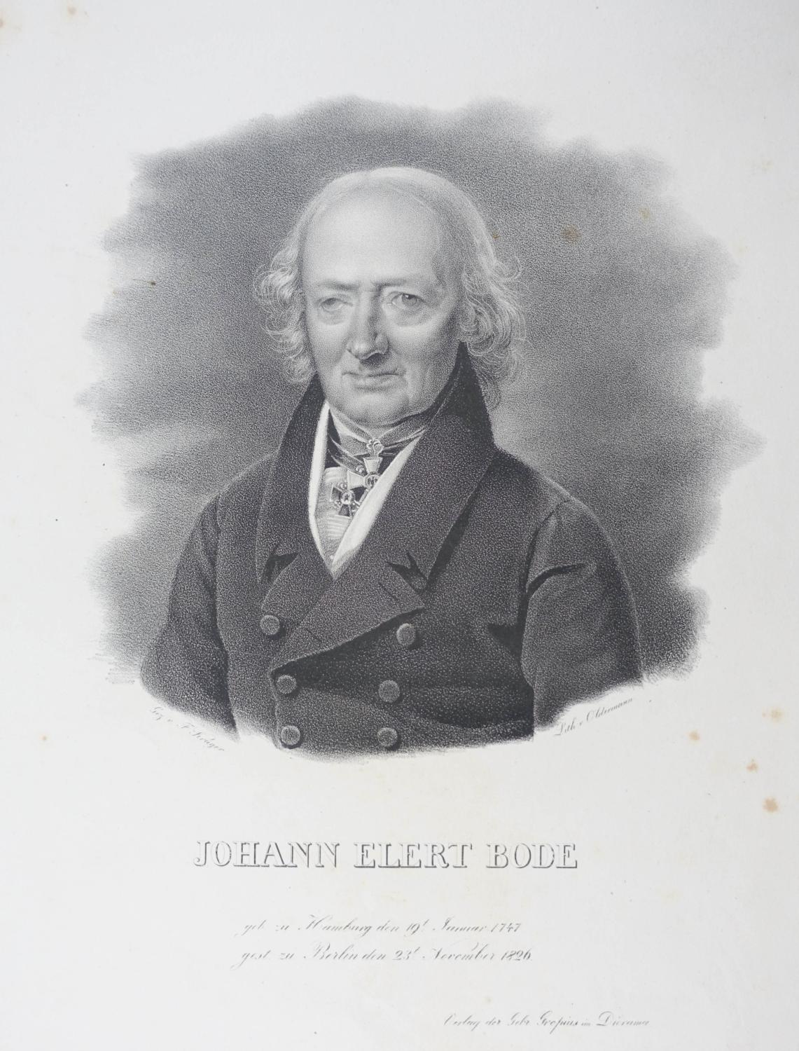 Johann Elert Bode geb zu Hamburg den 19t Januar 1747 gest. zu Berlin ...