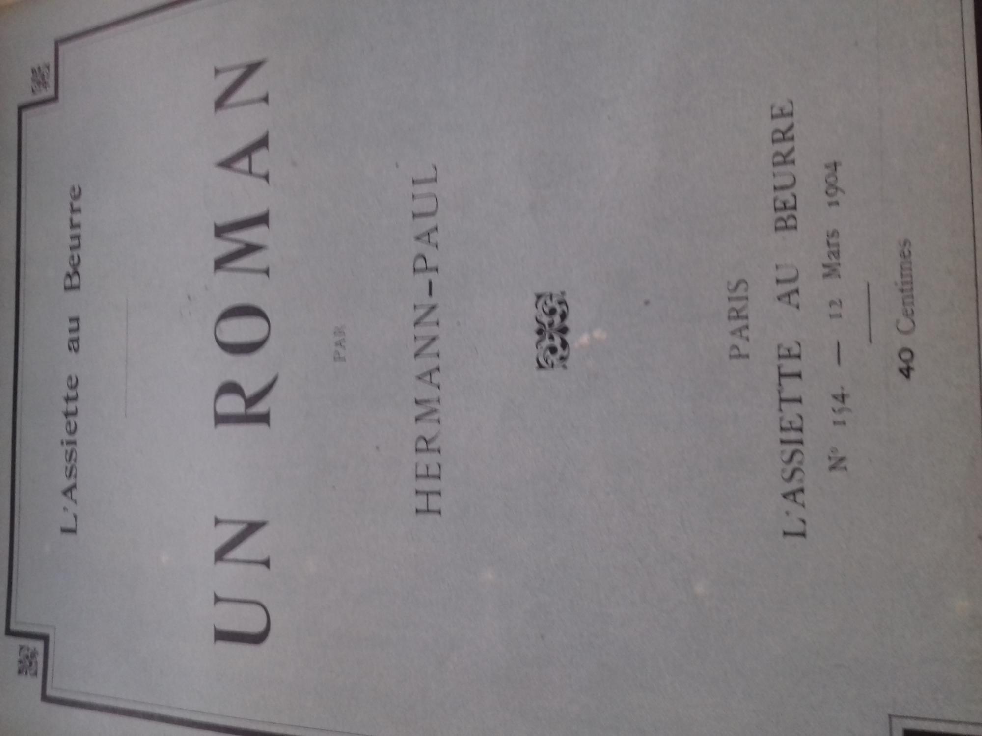 un roman by hermann-paul: (1904) Edition originale. Magazine 