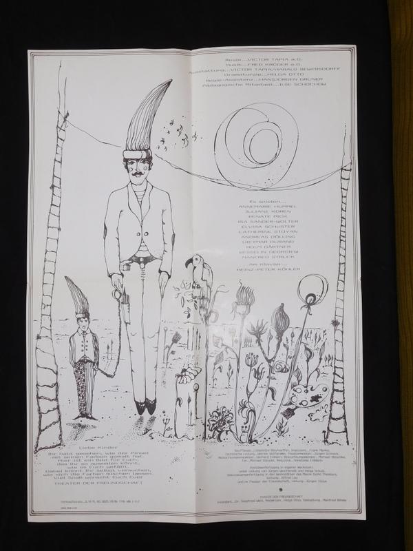 ProgrammPlakat Theater der Freundschaft Berlin 1986/87. Uraufführung