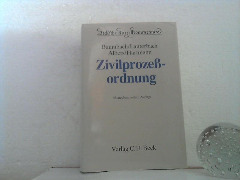 (Baumbach/Lauterbach/Albers/Hartmann): Zivilprozessordnung. - Mit Gerichtsverfassungsgesetz und anderen Nebengesetzen. [Kommentar]. begr. von Adolf Baumbach. Fortgef. von Wolfgang Lauterbach. Nunmehr verf. von Jan Albers ; Peter Hartmann / (=Beck`sche Kurz-Kommentare ; Bd. 1). - Albers, Jan, Peter Hartmann Adolf Baumbach u. a.;