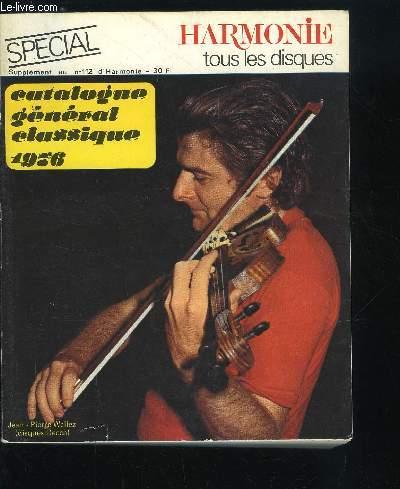 HARMONIE TOUS LES DISQUES - SUPPLEMENT AU N° 112 - CATALOGUE GENERAL ...