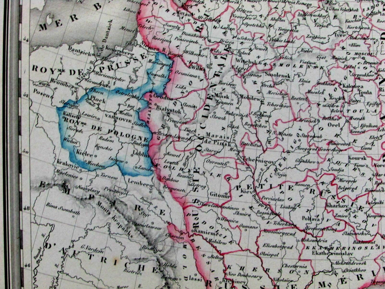Russia in Europe Kingdom of Poland Austria Crimea Black Sea c. 1850 old map: (1850) Map 