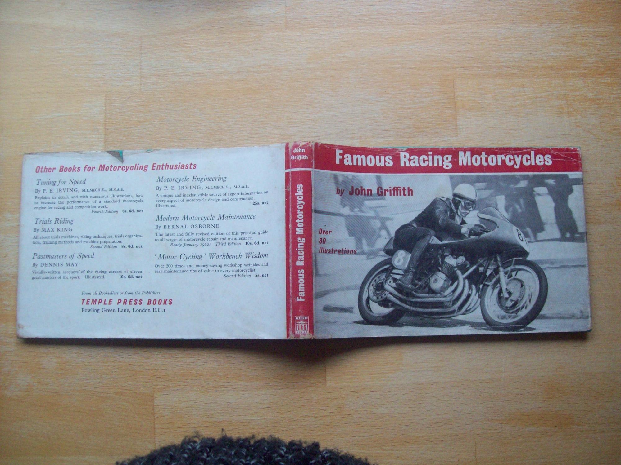 Famous Racing Motorcycles By Griffith John Very Good Hardcover 1961 famous-racing-motorcycles-by-griffith-john-very-good-hardcover-1961