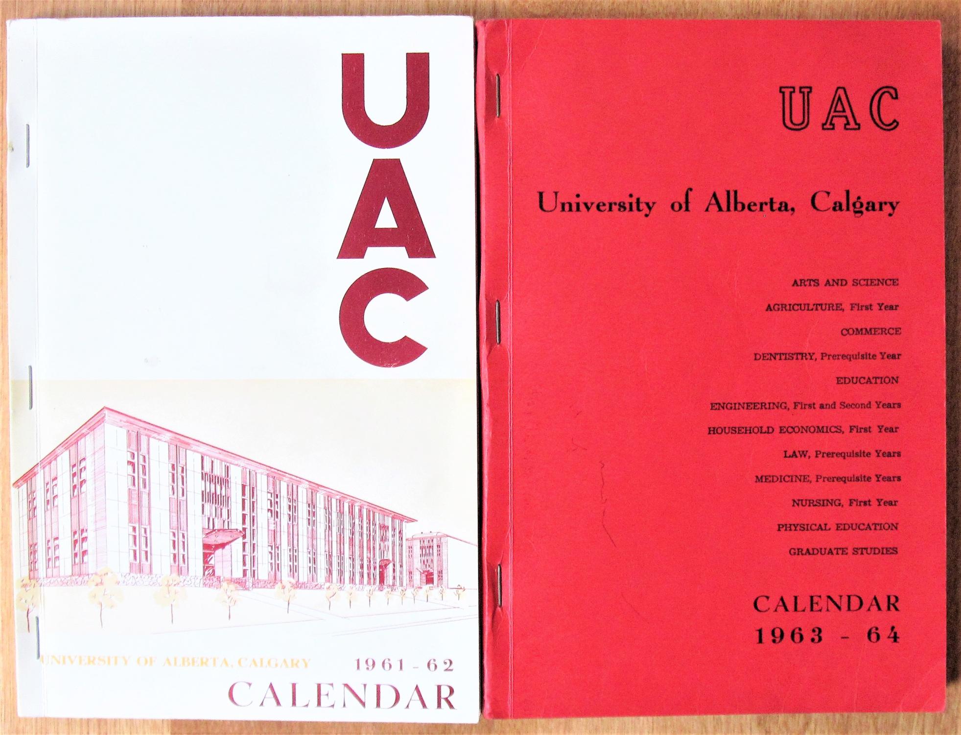 University of Alberta, Calgary. Two Calendars 196162 and 196364